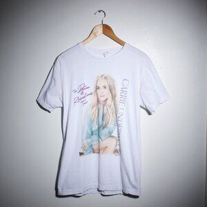 Carrie Underwood Shirt Women Medium White Denim & Rhinestones Tour Tee